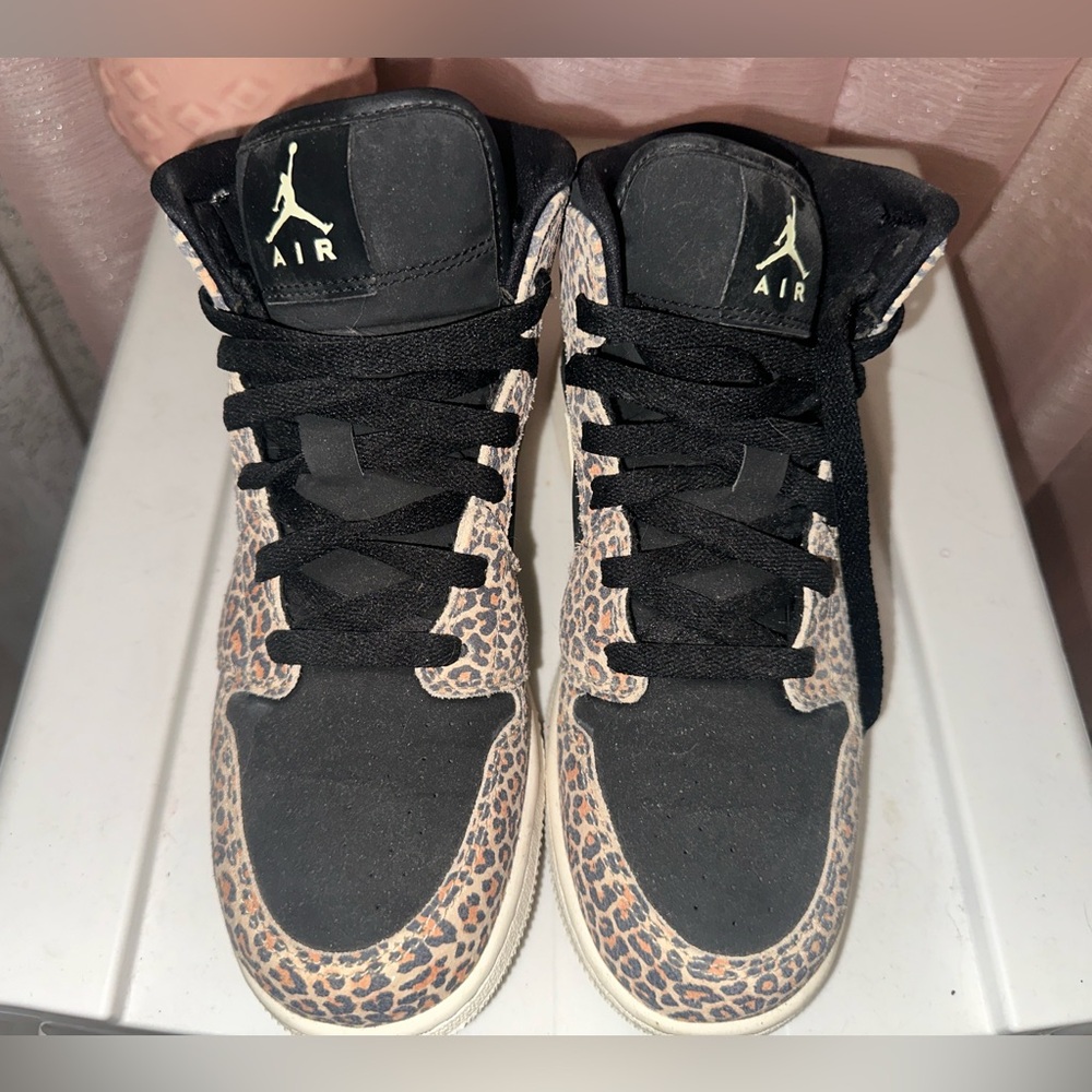 Kids Leopard Print Air Jordan’s